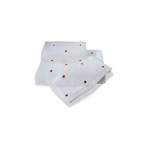 Soft Cotton Osuška Micro love 75 × 150 cm, bílá - červené srdíčka