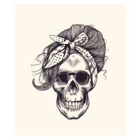 Ilustrace Stylish human skull with fashionable 1960s, Lisitsa, 35x40 cm