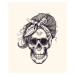 Ilustrace Stylish human skull with fashionable 1960s, Lisitsa, 35x40 cm