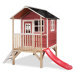 Domeček cedrový na pilířích Loft 300 Red Exit Toys s voděodolnou střechou a skluzavkou červený