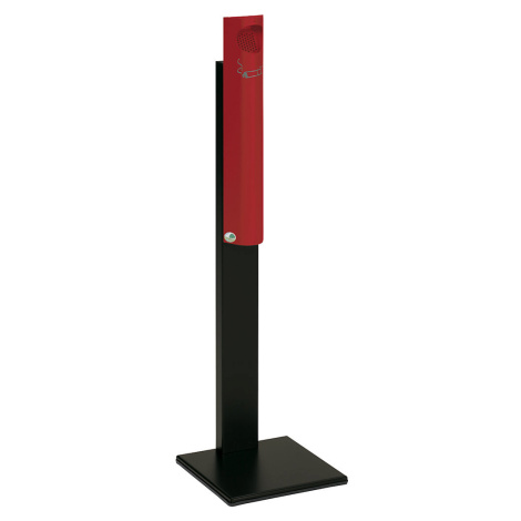 VAR Volně stojící popelník, ocelový plech, v x š x h 1250 x 310 x 310 mm, ohnivě červená
