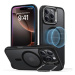 ESR Classic Hybrid Case with Stash Stand (HaloLock), Compatible with iPhone 16 Pro, Frosted Blac