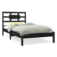 Rám postele černý masivní dřevo 90 × 200 cm, 3105654
