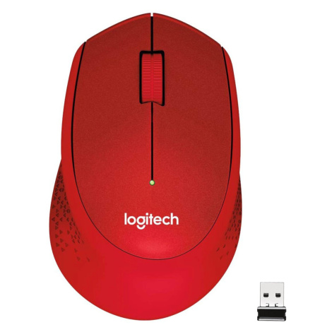 Logitech M330 Silent Plus, červená - 910-004911