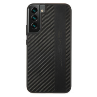 Zadní kryt AMG PU Carbon Effect pro Samsung Galaxy S22+, černá