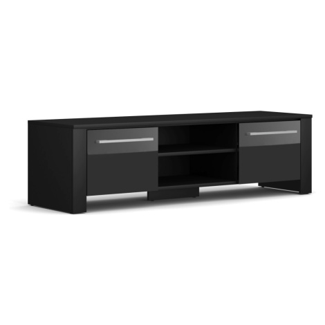 Vivaldi TV stolek Manhattan 140 cm matná černá/lesklá černá