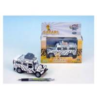 Mikro trading Auto Land Rover safari kov 14 cm na baterie 3xLR41 na zpětné natažení se světlem