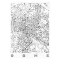 Mapa Rome, Hubert Roguski, (30 x 40 cm)