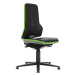 bimos Pracovní otočná židle NEON, patky, synchronní mechanika, PU pěna, zelený flexibilní pás