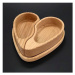 AMADEA Dřevěná miska ve tvaru půleného srdce s podnosem ve tvaru srdce, masivní dřevo, 19,6x18,6