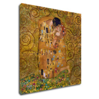 Impresi Obraz Reprodukce Gustav Klimt polibek - 50 x 50 cm