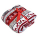 Vánoční červeno-bílá beránková deka z mikroplyše WINTER DELIGHT Rozměr: 160 x 200 cm