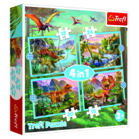 Puzzle Jedineční dinosauři 4v1 (12,15,20,24 dílků) - Trefl