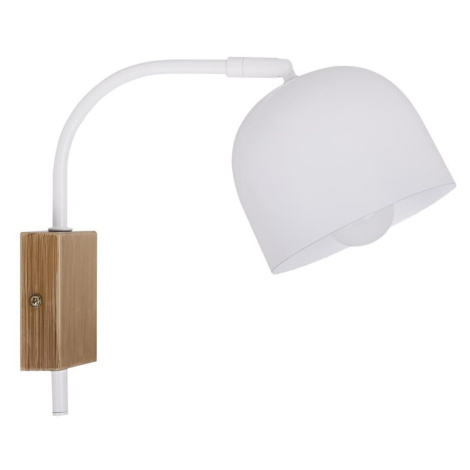 Moderní nástěnné osvětlení RUPI - 1xE27, 40W, přírodní dřevo / bílé