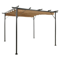 vidaXL Pergola se zatahovací střechou taupe 3 x 3 m ocel 180 g/m²