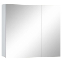 Bílá nástěnná koupelnová skříňka se zrcadlem Støraa Wisla, 80 x 70 cm