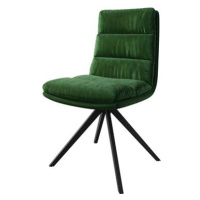 DELIFE Otočná židle Abelia-Flex samet zelený křížová podnož zaoblená otočná černá
