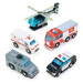 Dřevěná záchranářská vozidla Emergency Vehicles Tender Leaf Toys 5 druhů autíček