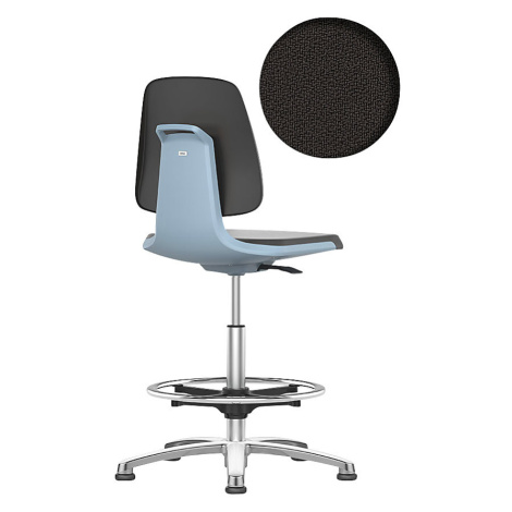 bimos Pracovní otočná židle LABSIT, s podlahovými patkami a nožním kruhem, sedák s textilním pot