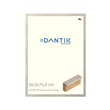 DANTIK rámeček 50 × 70, KASSETTE bílý prodřený plexi čiré