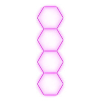 Escape6 Kompletní LED hexagonové svítidlo růžové, rozměr 4 elementy 97 × 327 cm