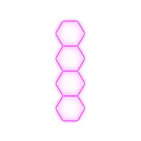 Escape6 Kompletní LED hexagonové svítidlo růžové, rozměr 4 elementy 97 × 327 cm