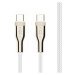 FIXED opletený kabel USB-C/USB-C (PD), 2m, USB 2.0, 100W, bílý