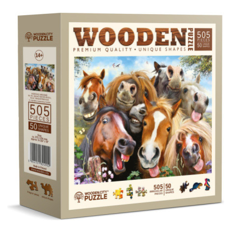 WOODEN CITY Dřevěné puzzle Koně všude kolem 505 dílků 162545