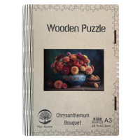 Dřevěné puzzle Zátiší s chryzantémou A3