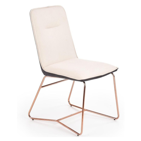 Židle K390 tkanina/ekokůže/chrom-Krem/C.popelavě šedá/zlatá BAUMAX
