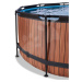 Bazén s pískovou filtrací Wood pool Exit Toys kruhový ocelová konstrukce 360*122 cm hnědý od 6 l