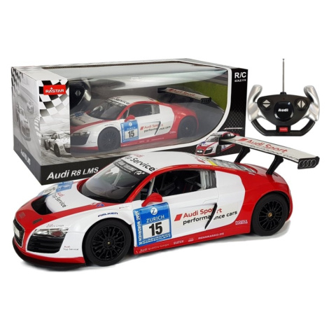 RASTAR Auto na dálkové ovládání RC Audi R8 LMS 1:14 bílo-červené RC