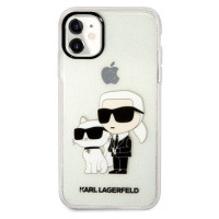 Karl Lagerfeld IML Glitter Karl and Choupette NFT kryt iPhone 11 čirý