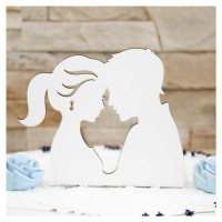Dřevěná ozdoba na svatební dort - Novomanželé