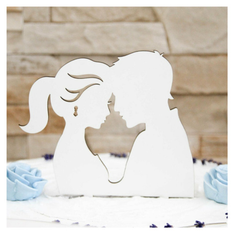 Dřevěná ozdoba na svatební dort - Novomanželé DUBLEZ