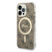 Kryt Guess iPhone 13 Pro 6.1" brown hardcase 4G MagSafe (GUHMP13LH4STW)