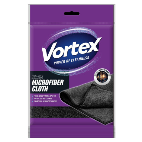 Vortex Hadřík z mikrovlákna Semi-Towel Black 1 ks