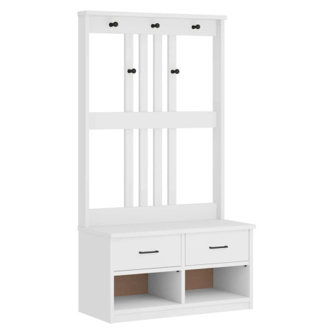 vidaXL Předsíňový strom SANDNES bílá 87x40x159,5cm Borovicový masiv