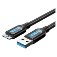 Kabel Vention Flat USB 3.0 A to Micro-B cable COPBI 2A 3m Black PVC