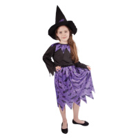 Dětský kostým čarodějnice s netopýry a kloboukem (M) e-obal