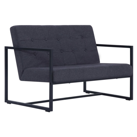 vidaXL 2místná pohovka s područkami tmavě šedá ocel a textil