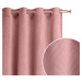 Dekorační vzorovaný velvet závěs s kroužky LEAF růžová 140x250 cm (cena za 1 kus) MyBestHome