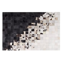 Kožený koberec černobílý 140x200 cm KEMAH, 160597