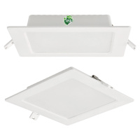 Čtvercový LED panel zapuštěný - bílý - 12W - PC - neutrální bílá