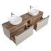 ArtCom Koupelnová skříňka s umyvadlem a deskou SANTA Fe Taupe DU180/1 | 180 cm