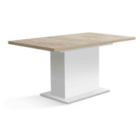 Jídelní stůl rozkládací Erra 160-200x90 cm (bílá, dub)