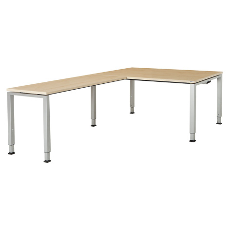 mauser Kombinovaný psací stůl s nohami ze čtvercové/obdélníkové trubky, v x š x h 650 - 850 x 16