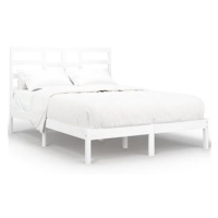 Rám postele bílý masivní dřevo 160 × 200 cm, 3105806