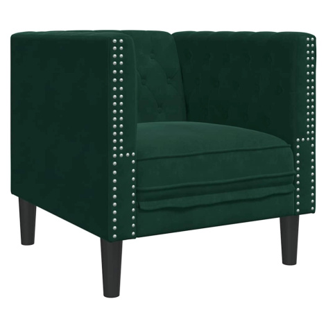 vidaXL Křeslo Chesterfield tmavě šedé samet