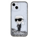 Karl Lagerfeld hard silikonový obal iPhone 15 6.1" Transparentní Liquid Glitter Ikonik